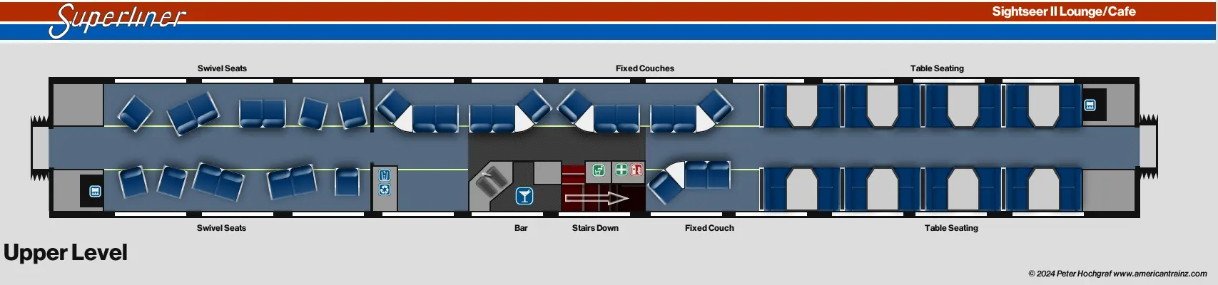 Superliner II Sightseer Lounge Upper Level