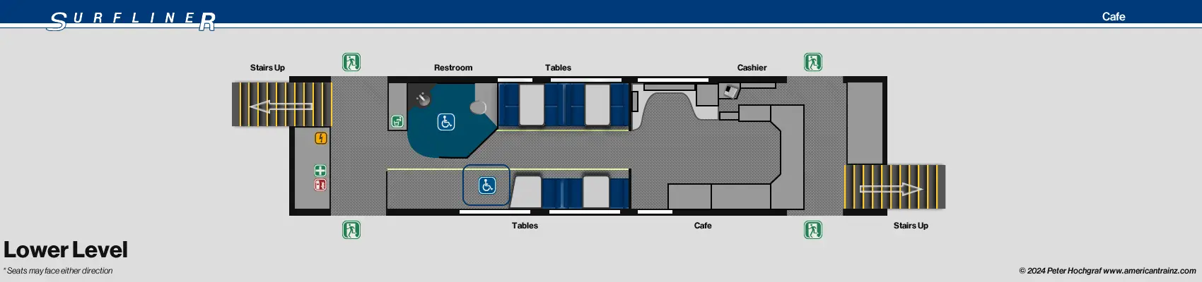 Surfliner Coach/Cafe Lower Level